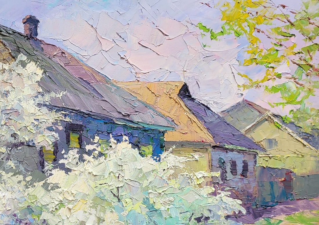 Oil painting April is on our street Boris Serdyuk - 5