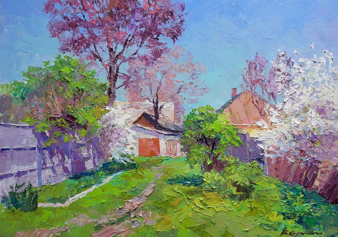 Oil painting Flowering garden Boris Serdyuk (1 of 7)
