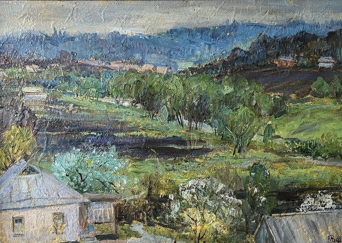 Oil painting Spring in the forest V. Mishurovsky: No122.2*** ABOUT THIS PAINTING **** TITLE: "Spring in the forest"* ARTISTS: V. Mishurovsky* SIZE: 36x50 cm/'14.17x19.68 inches* MEDIUM: oil, cardboard* HAND PAINTED: Original painting from our