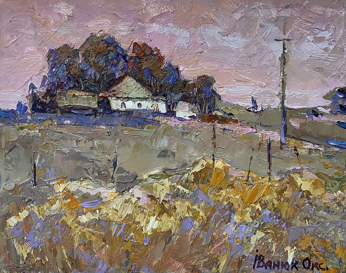 Oil painting On the farm Oksana Kalenyuk: NoKalen 1263The oil painting titled "On the Farm" is a richly textured impression of rural life, imbued with the energy and vibrancy of the countryside. The artist's use of the impasto technique is ev