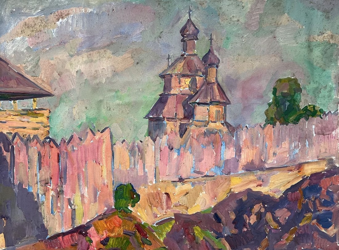Oil painting outline of domes Peter Tovpev: NoDobr 826 *** ABOUT THIS PAINTING *** * TITLE "outline of domes" * ARTISTS Peter Tovpev * SIZE: 60x80 cm/'23.62x31.49 inches' * MEDIUM oil, canvas * HAND PAINTED Original painting from our