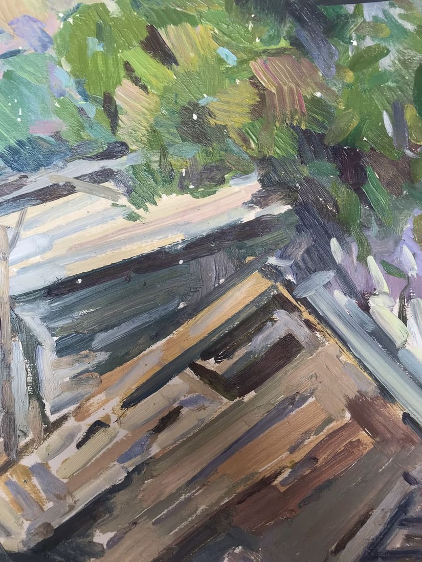 Oil painting Village life Peter Tovpev - 10