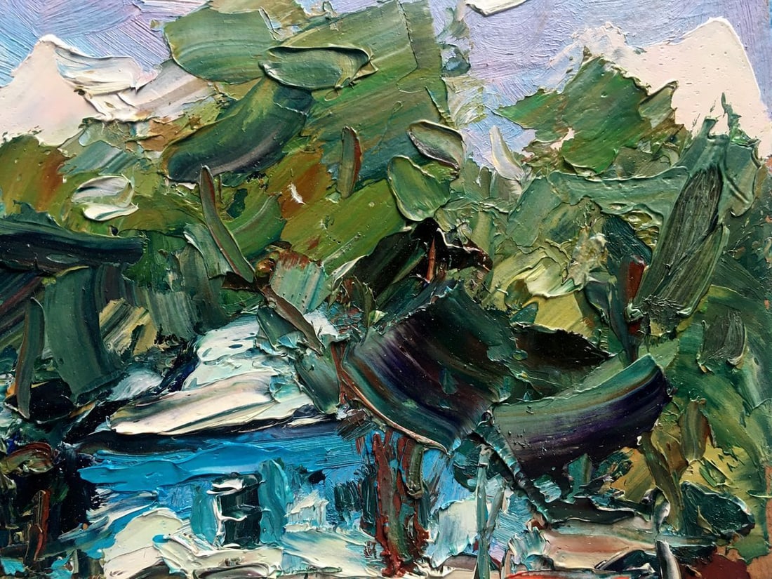 Oil painting Near the house Alexander Nikolaevich Cherednichenko - 10