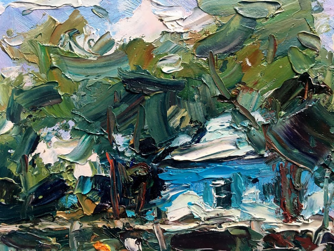 Oil painting Near the house Alexander Nikolaevich Cherednichenko - 8