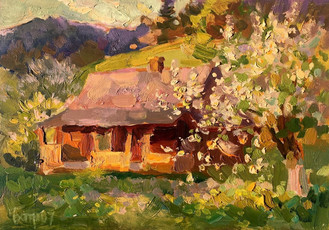 Oil painting Apple trees bloom Batrakov Vladimir Grigorievich (1 of 12)