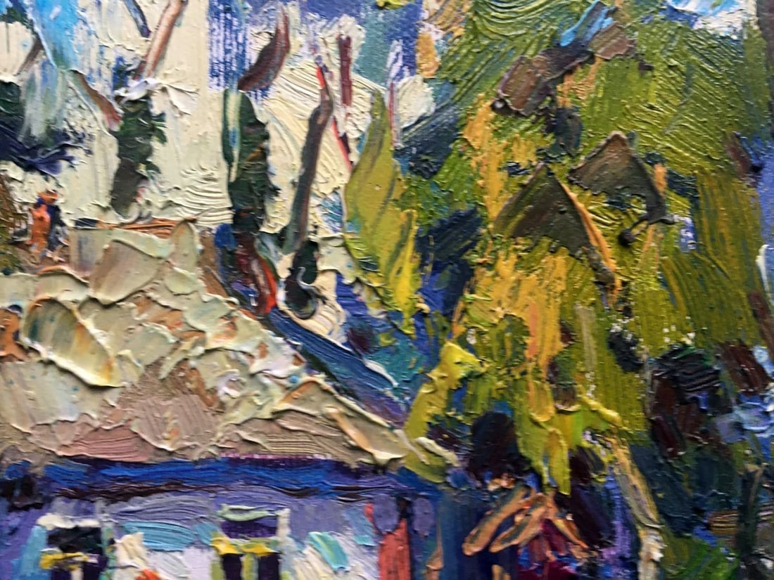 Oil painting Grandma Natalka's yard Kalenyuk Oksana - 11