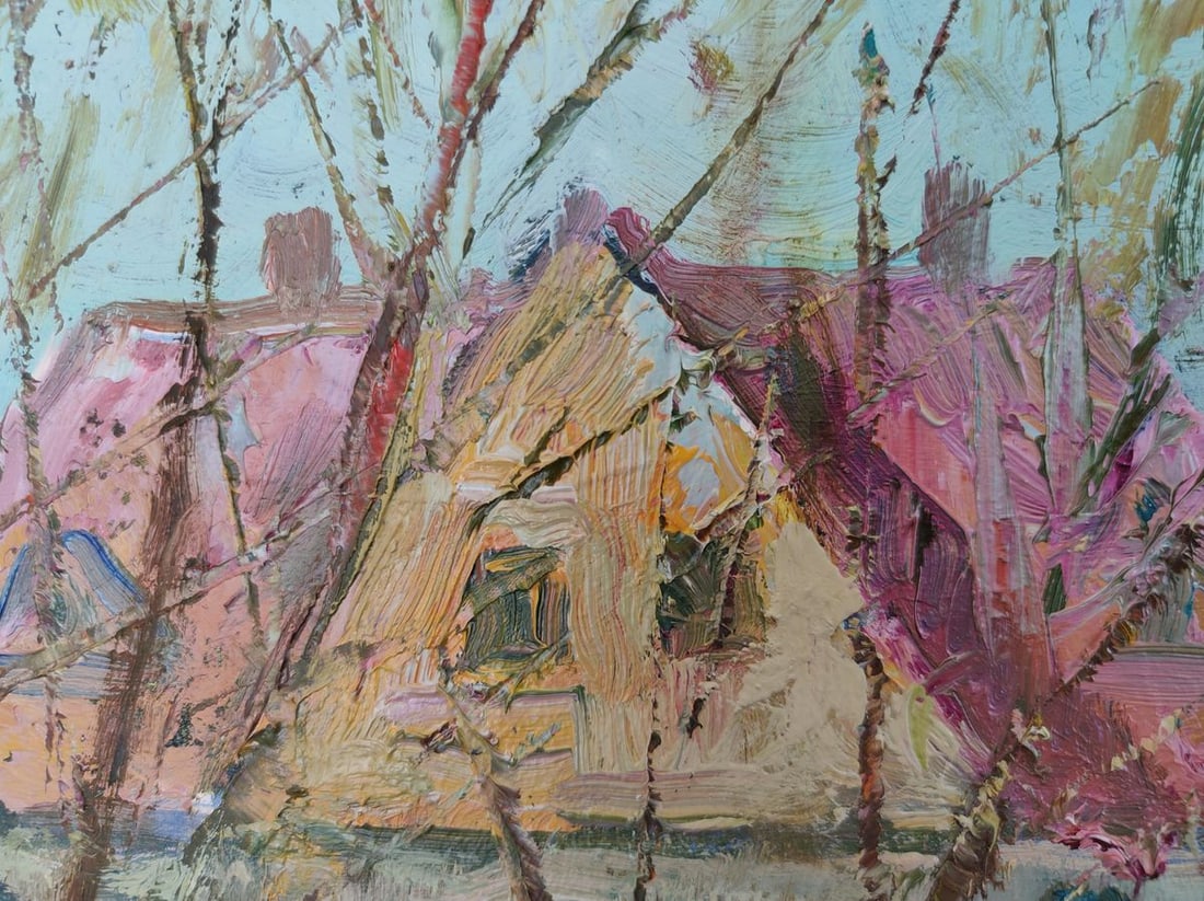 Oil painting April in the village Mishurovsky V. V. - 5