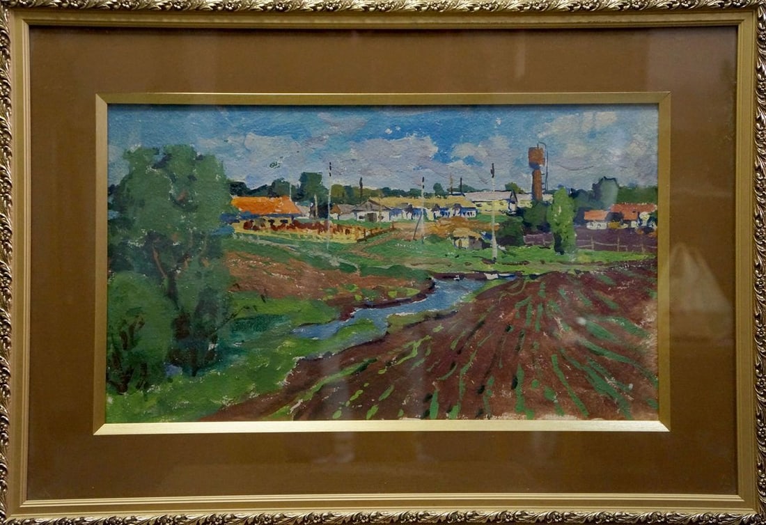 Oil painting Landscapes Fomin Anatoly Nikiforovich: NoVerns 981 *** ABOUT THIS PAINTING *** * TITLE: "Landscapes" * ARTISTS: Fomin Anatoly Nikiforovich * SIZE: 32x51 cm/'12.59x20.07 inches', frame size: 46x67 cm/'18.11x26.37 inches' * MEDIUM: oil, card