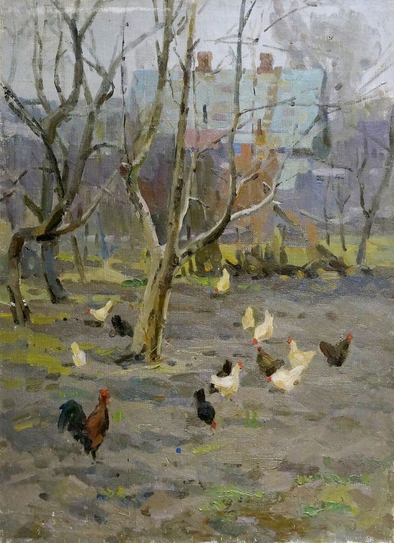 Oil painting Household Volobuev Evgeny Vsevolodovich: NoVern 632 *** ABOUT THIS PAINTING *** * TITLE: "Household" * ARTISTS: Volobuev Evgeny Vsevolodovich * SIZE: 49x67 cm/'19.29x26.37 inches' * MEDIUM: oil, canvas * HAND PAINTED: Original painting from