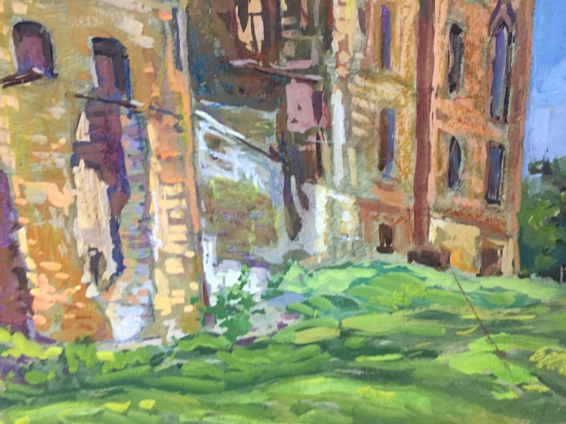 Oil painting The village of Lipki. Etude Yuri Alexandrovich Karganolov - 4