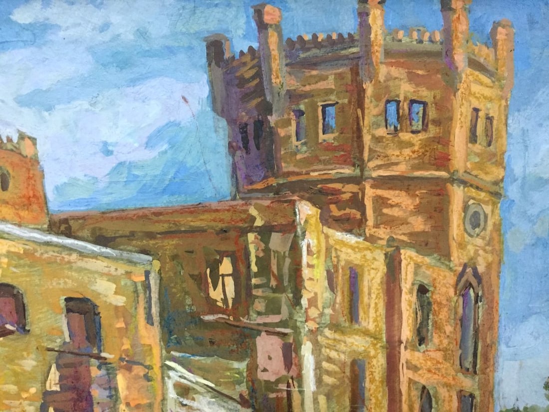 Oil painting The village of Lipki. Etude Yuri Alexandrovich Karganolov - 5
