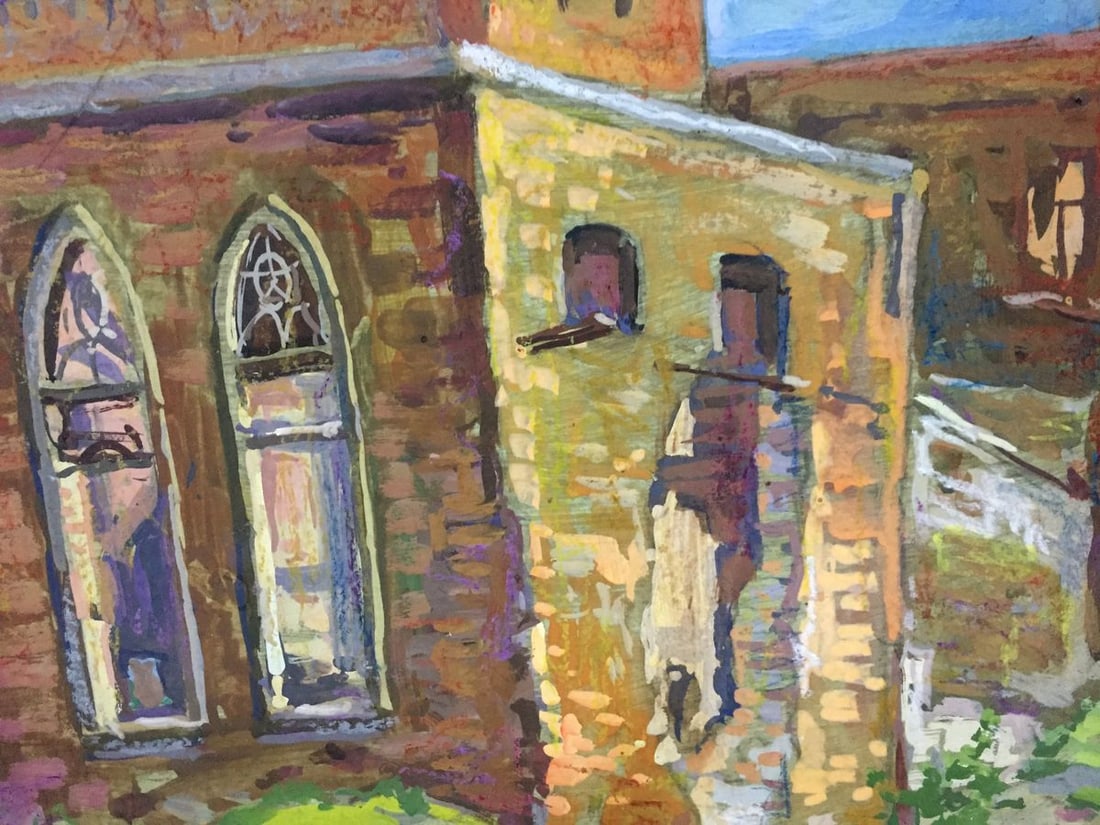 Oil painting The village of Lipki. Etude Yuri Alexandrovich Karganolov - 8