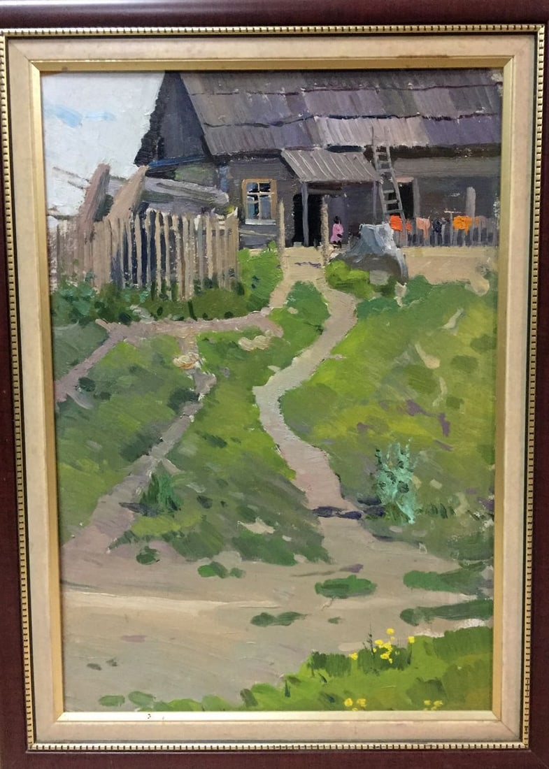 Double oil painting Houses original picture: NoBag 4 *** ABOUT THIS PAINTING *** * TITLE: "Houses - double painting" * SIZE: 34x50 cm/'13.38x19.68 inches' * MEDIUM: oil, canvas * HAND PAINTED: Original painting from our collection * CONDITION: