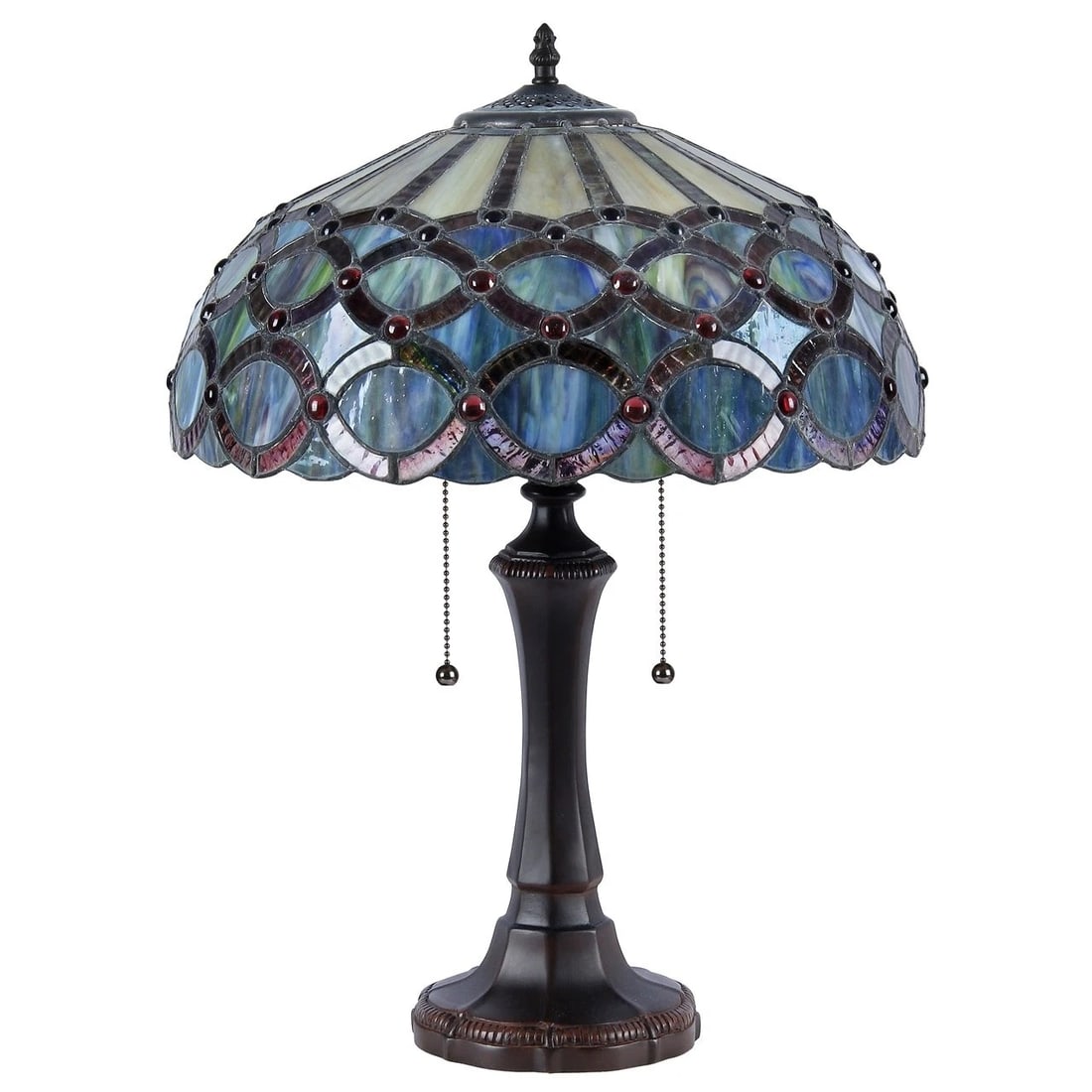 21.9" Stained Glass Table Lamp 16.1" Shade - 2