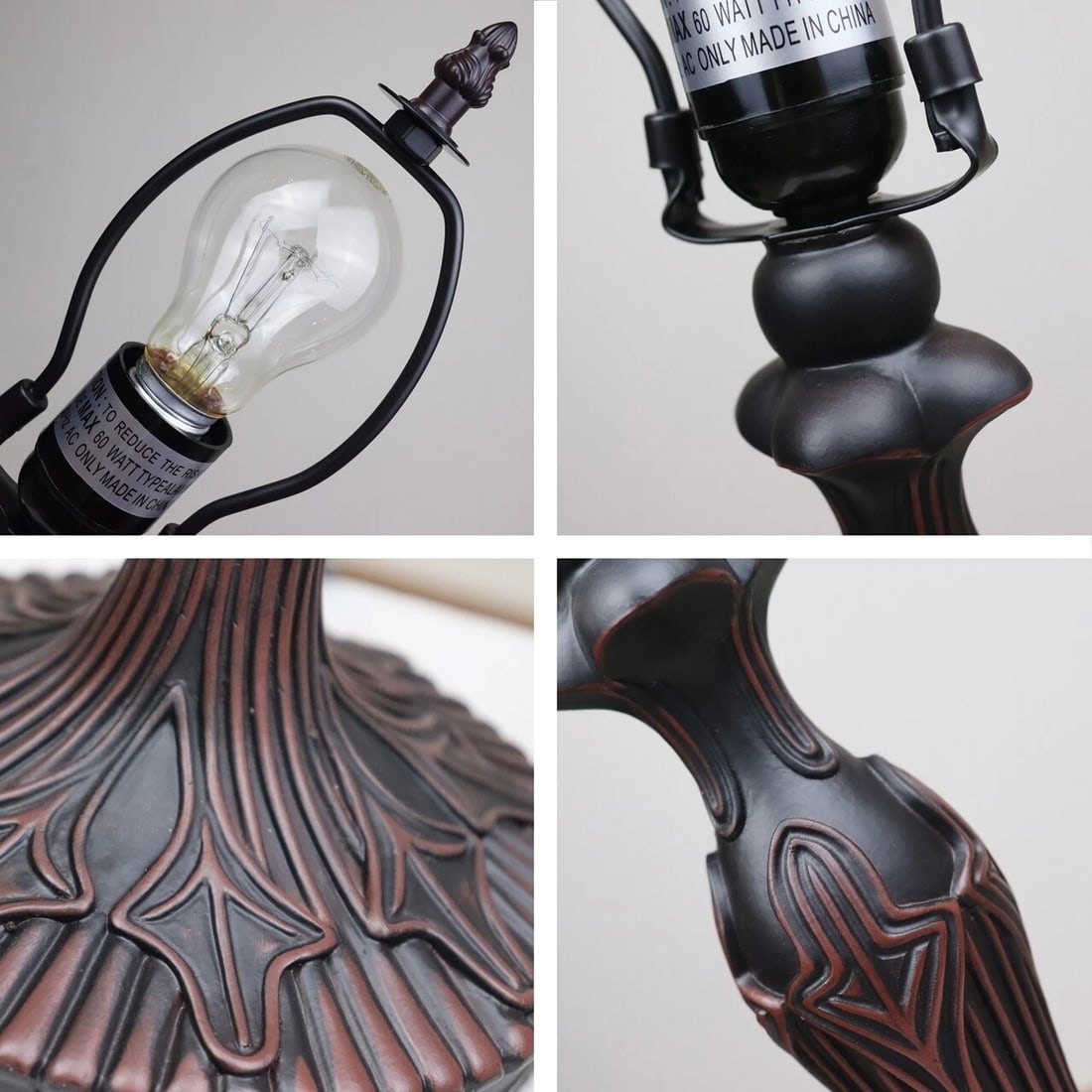 18.3" 1 light Stained Glass Table Lamp - 5
