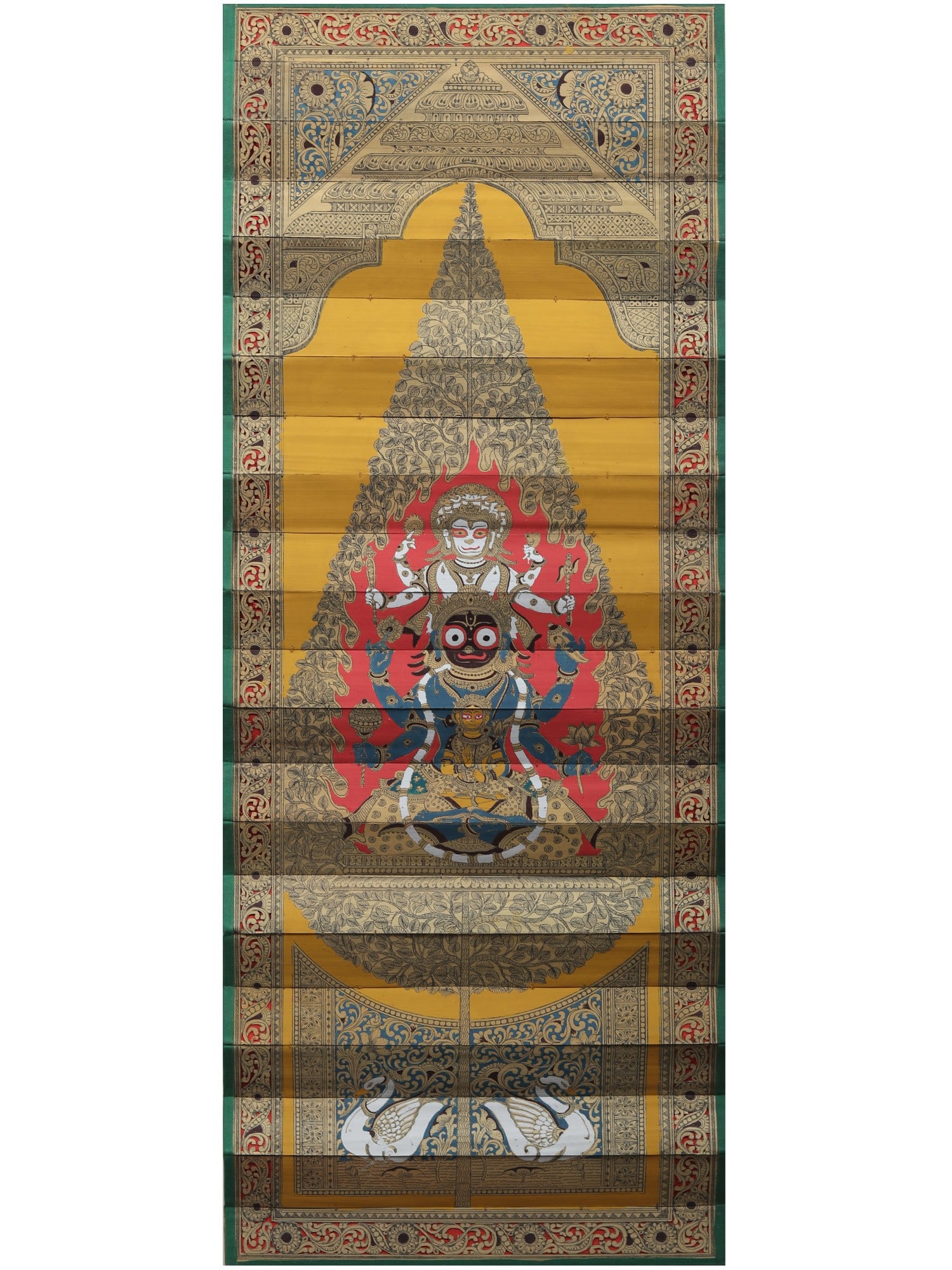 Bhagawan Jagannath Inside the Tree | Pattachitra Painting on Palm Leaf: Title: Bhagawan Jagannath Inside the Tree | Pattachitra Painting on Palm Leaf Description: Folk Paintings Reserve: $264.00 Shipping: Domestic: Shipping rates are determined by destination