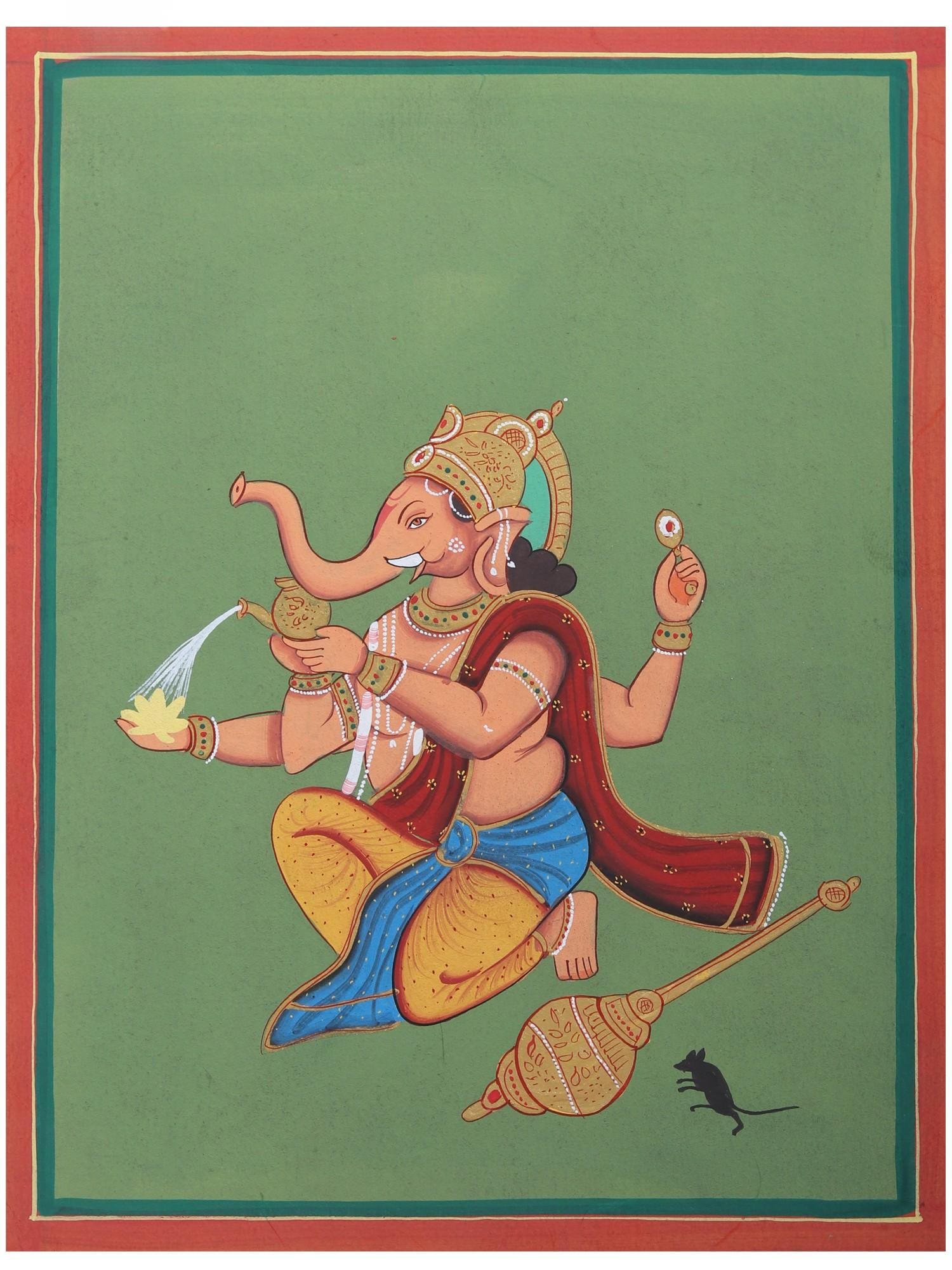 Lord Ganesha | Watercolor Painting: Title: Lord Ganesha | Watercolor Painting Description: Hindu Gods & Goddesses Painting Reserve: $103.00 Shipping: Domestic: Shipping rates are determined by destination International: Foreign