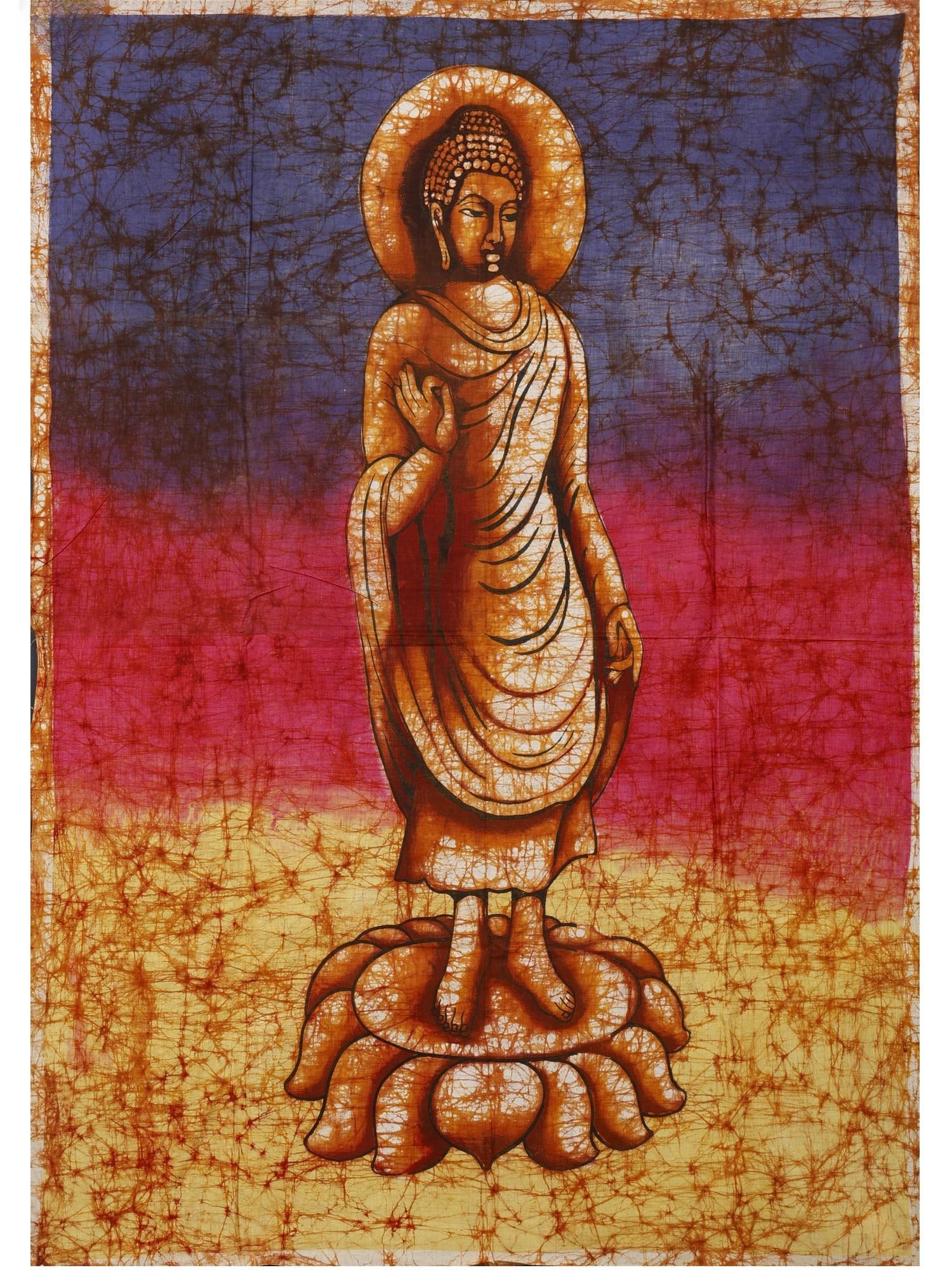 Standing Buddha Batik Painting on Cotton (1 of 2)