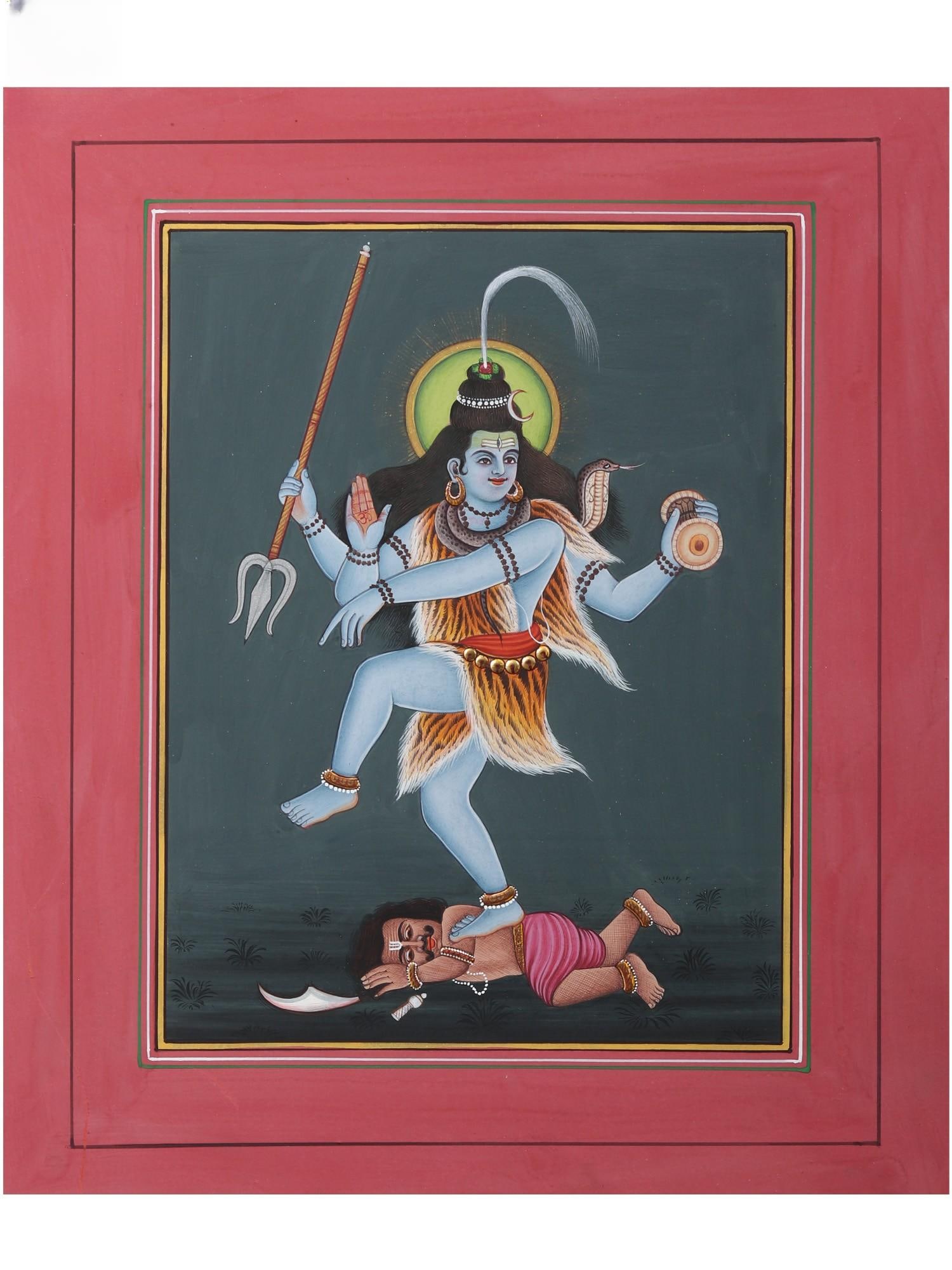 Dancing Shiva | Watercolor Painting: Title: Dancing Shiva | Watercolor Painting Description: Hindu Gods & Goddesses Painting Reserve: $140.00 Shipping: Domestic: Shipping rates are determined by destination International: Foreign