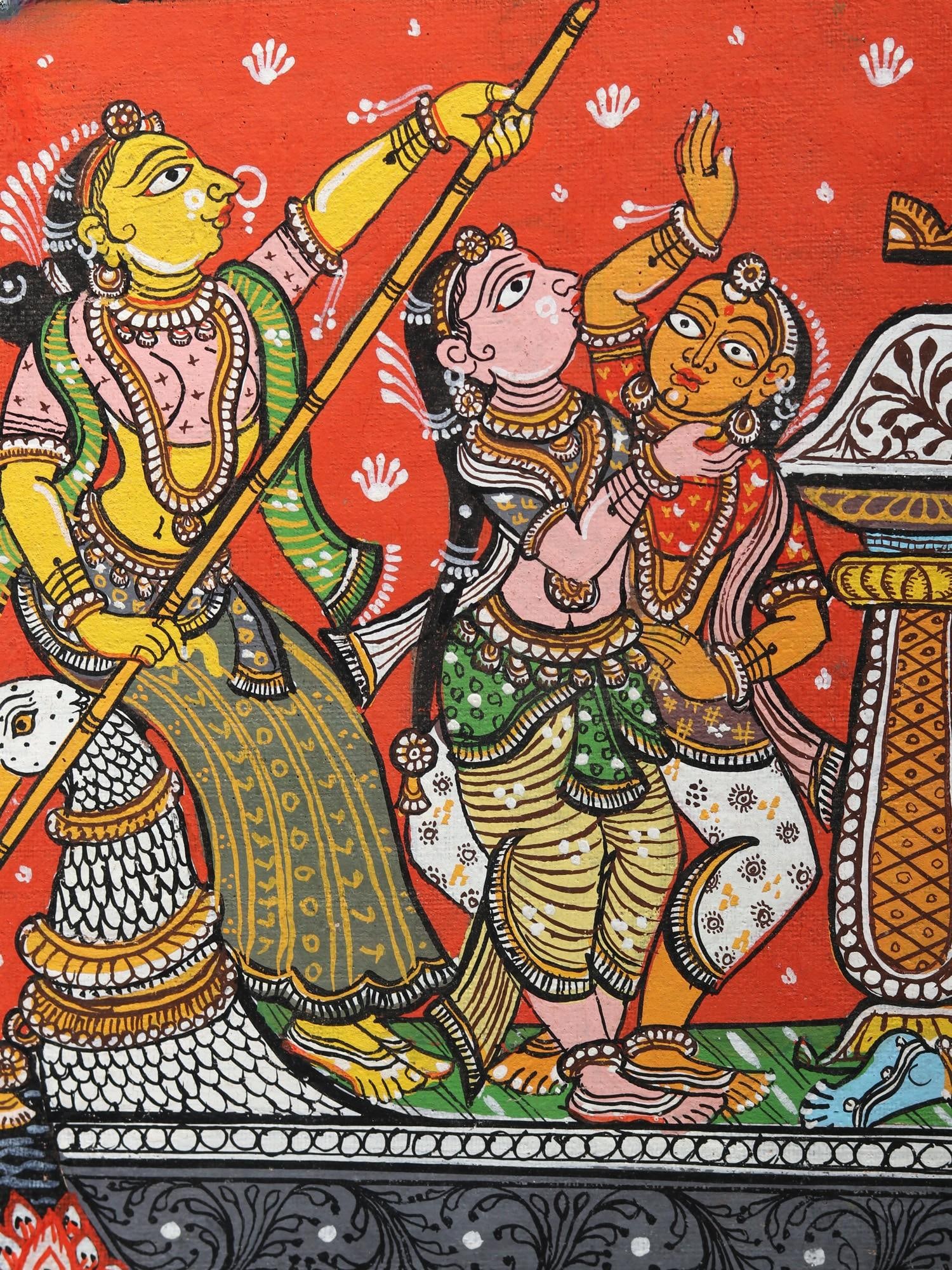 Boat of Love | Pattachitra Art | Watercolor Painting - 2