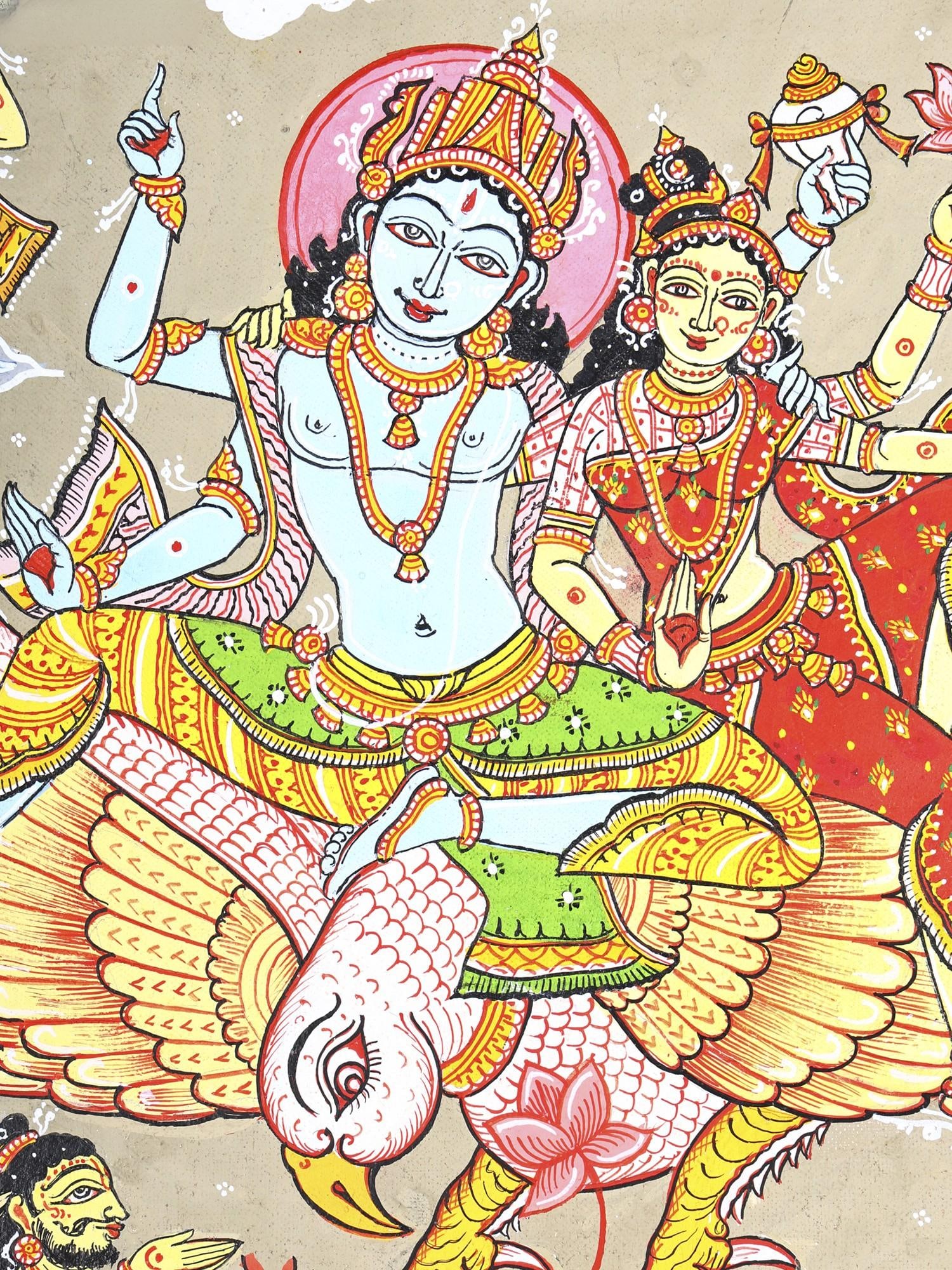 Gajendra Moksha | Superfine Pattachitra Painting - 2