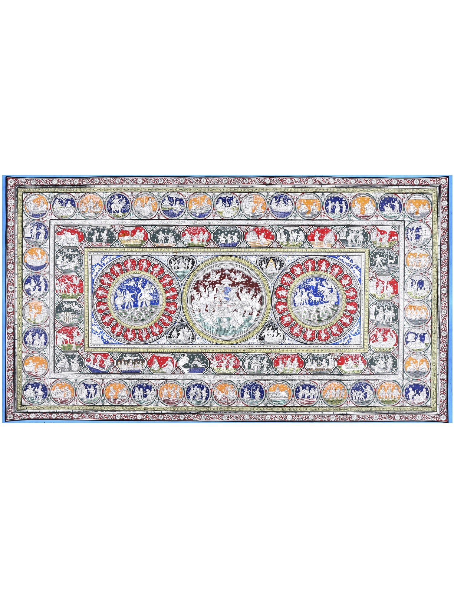 Shri Rama Darbar with Episodes of Ramayana | Superfine Pattachitra Painting from Odisha: Title: Shri Rama Darbar with Episodes of Ramayana | Superfine Pattachitra Painting from Odisha Description: Folk Paintings Reserve: $2,245.00 Shipping: Domestic: Shipping rates are determined by