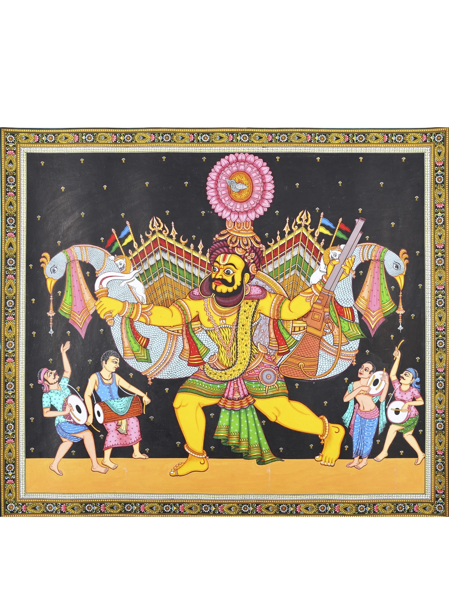 Rabana from Sahi Jatra: Title: Rabana from Sahi Jatra Description: Folk Paintings Reserve: $1,007.00 Shipping: Domestic: Shipping rates are determined by destination International: Foreign shipping rates are determined by de
