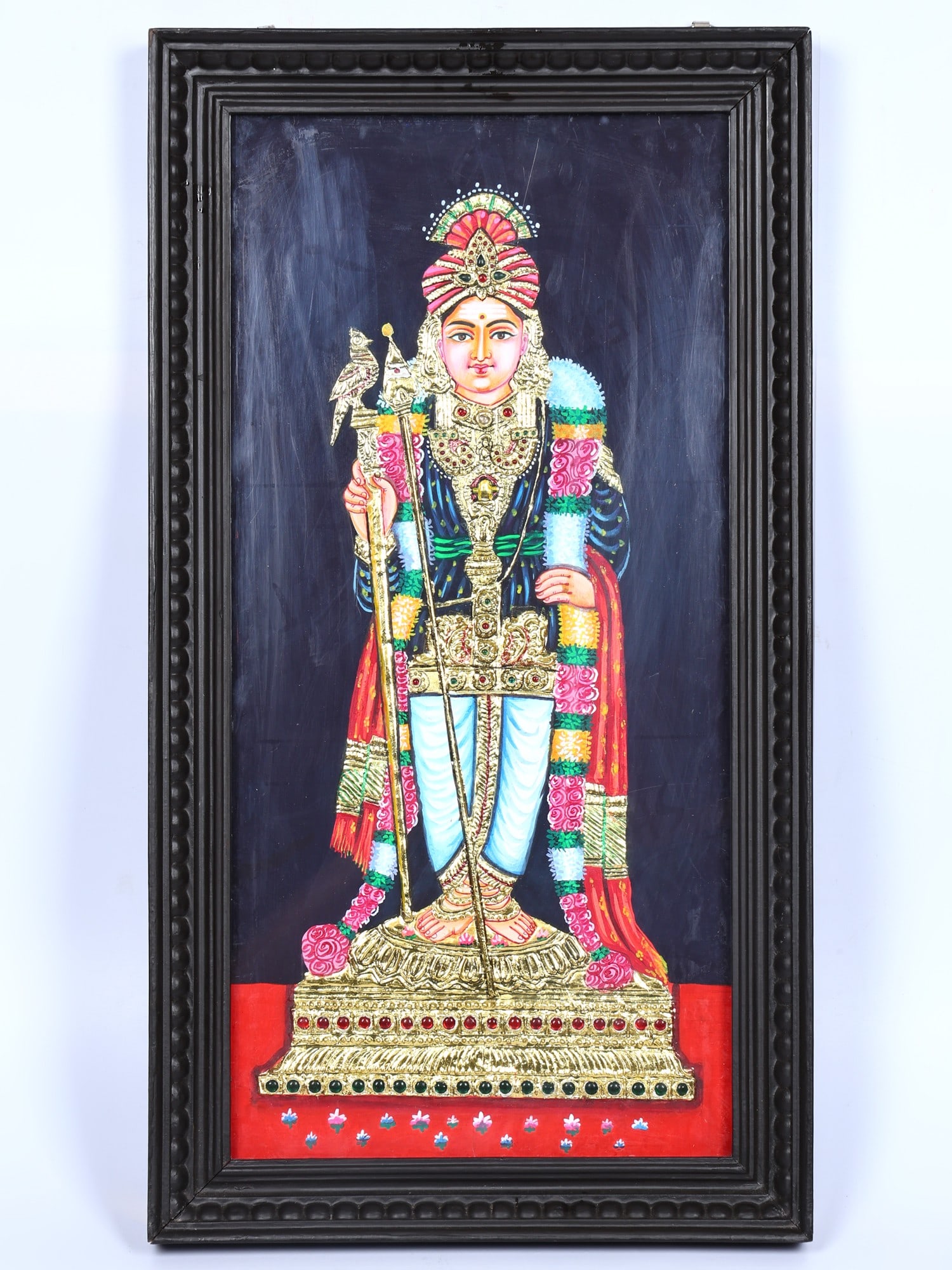 Raja Alangaram Murugan | Framed Tanjore Painting: Title: Raja Alangaram Murugan | Framed Tanjore Painting Description: Tanjore (Thanjavur) Painting Reserve: $557.00 Shipping: Domestic: Shipping rates are determined by destination International: