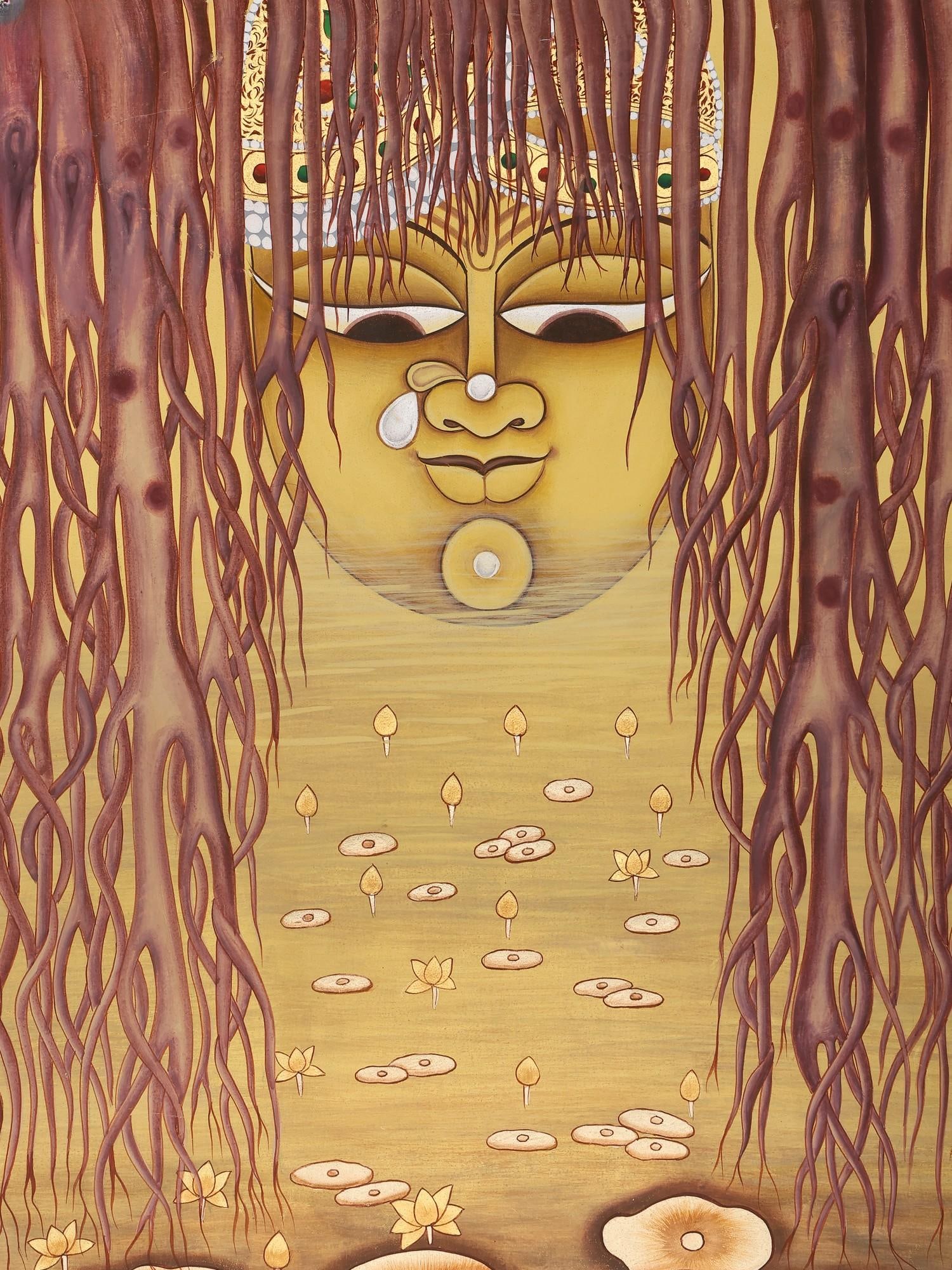 Shrinathji Appearing from The Lotus Pond | Pichwai Art - 2