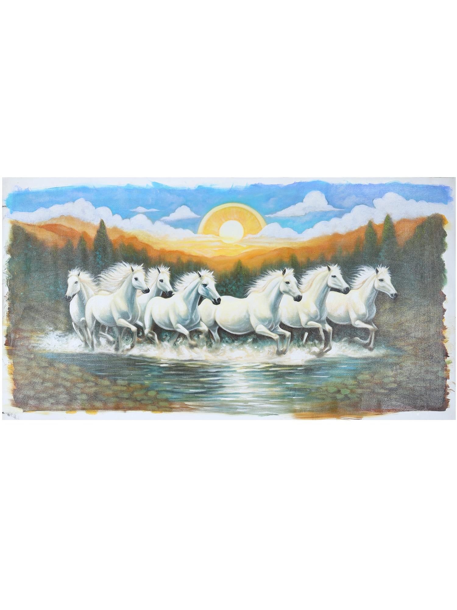 52" Seven Running Horses | Oil Painting: Title: 52" Seven Running Horses | Oil Painting Description: Oil Paintings Reserve: $782.00 Shipping: Domestic: Shipping rates are determined by destination International: Foreign shipping rates are
