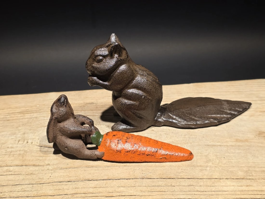 Cast Iron Door Stop Rabbit & Squirrel Wedge Collection - 14