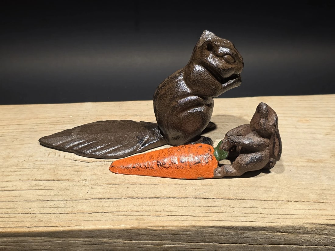 Cast Iron Door Stop Rabbit & Squirrel Wedge Collection - 16