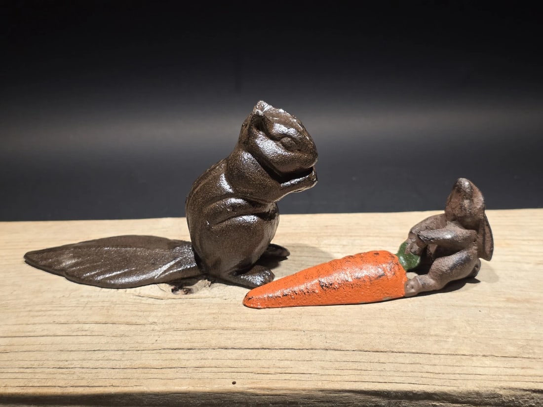 Cast Iron Door Stop Rabbit & Squirrel Wedge Collection - 2
