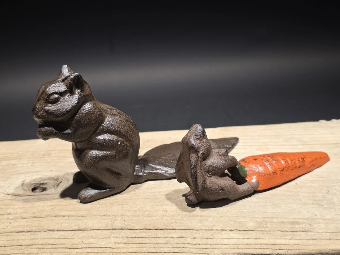 Cast Iron Door Stop Rabbit & Squirrel Wedge Collection - 9