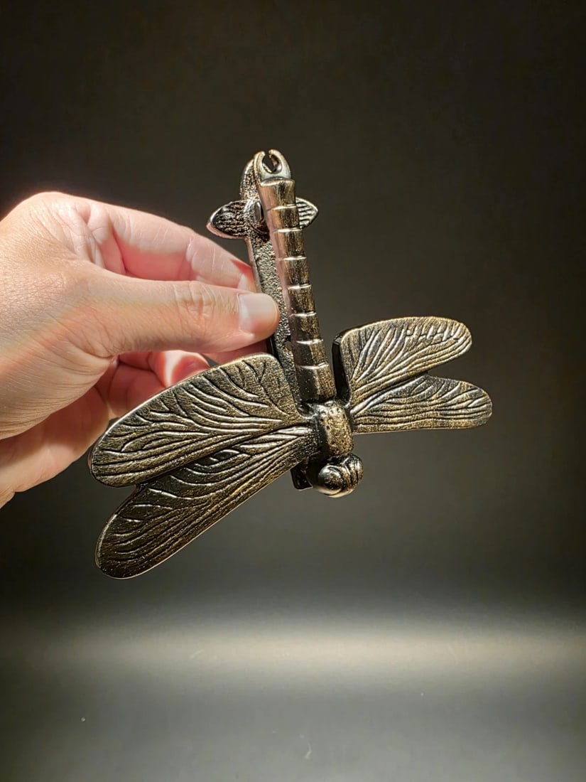 Antique Brass Cast Iron Dragonfly Door Knocker - 10