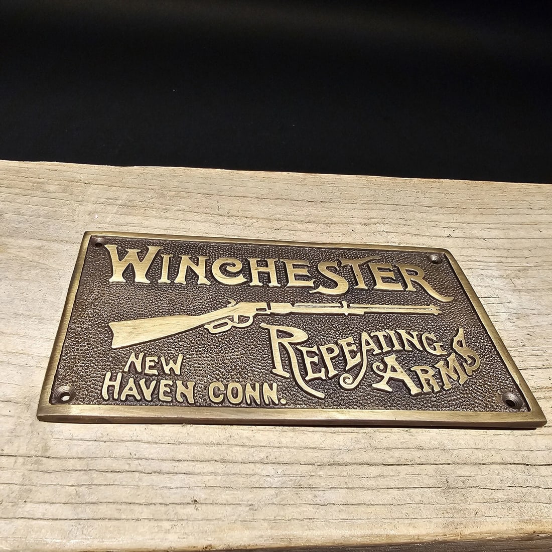 6 5/8" Brass Winchester Plaque Sign - 6