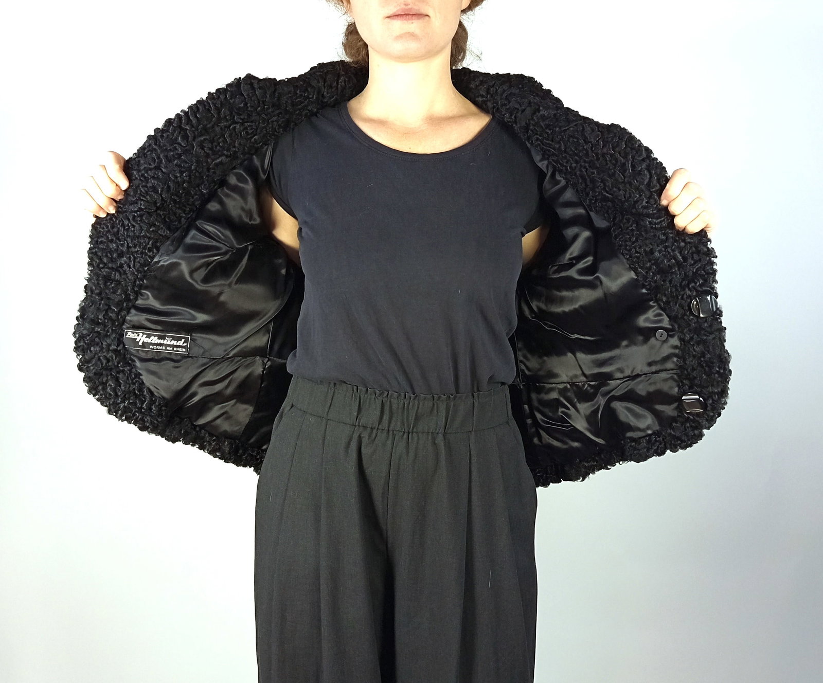 BLACK KARABUL FUR JACKET EU: S - US:6 - 9