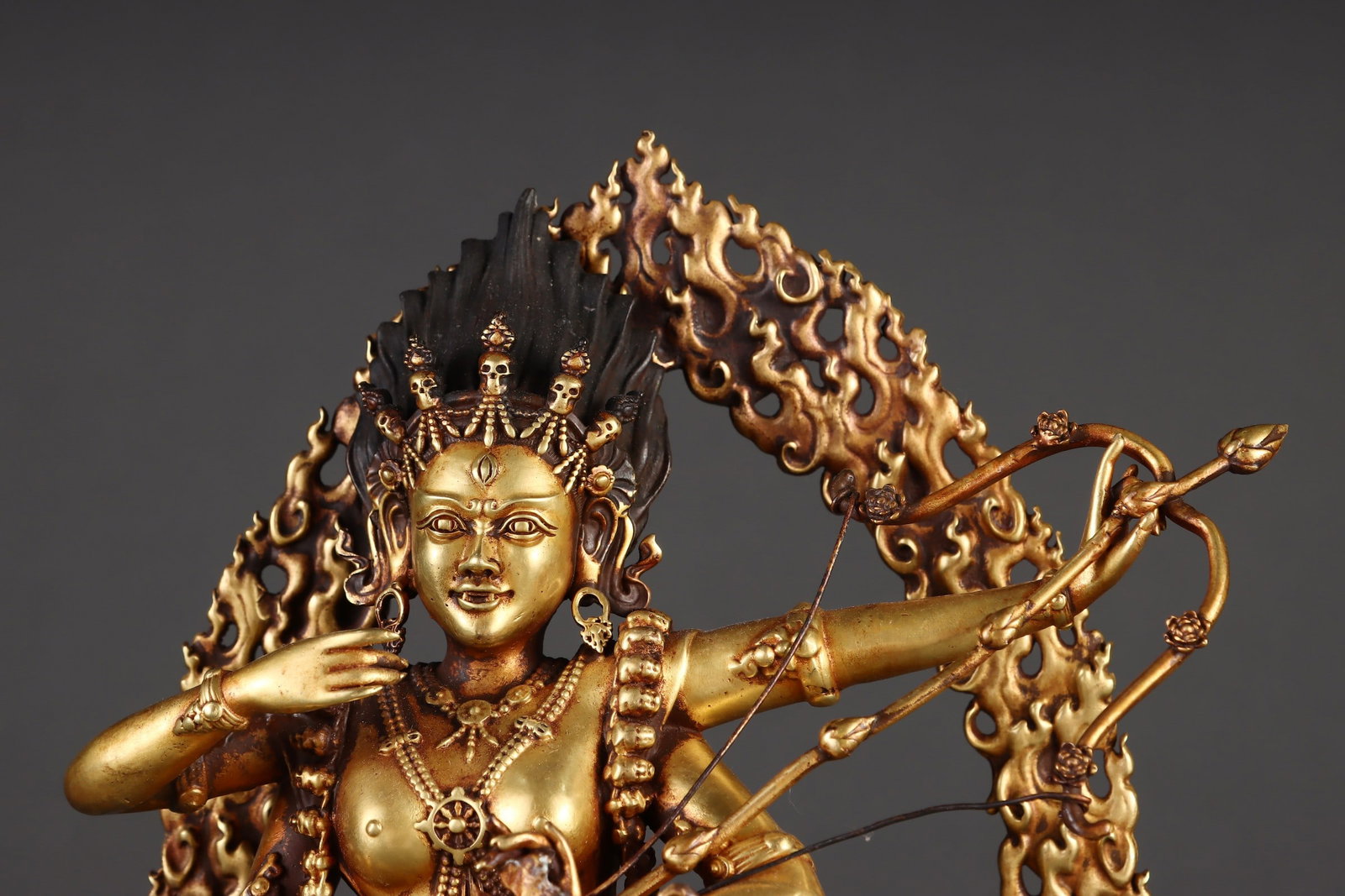 Vintage Gilt Gold Copper Buddha Statue - 5