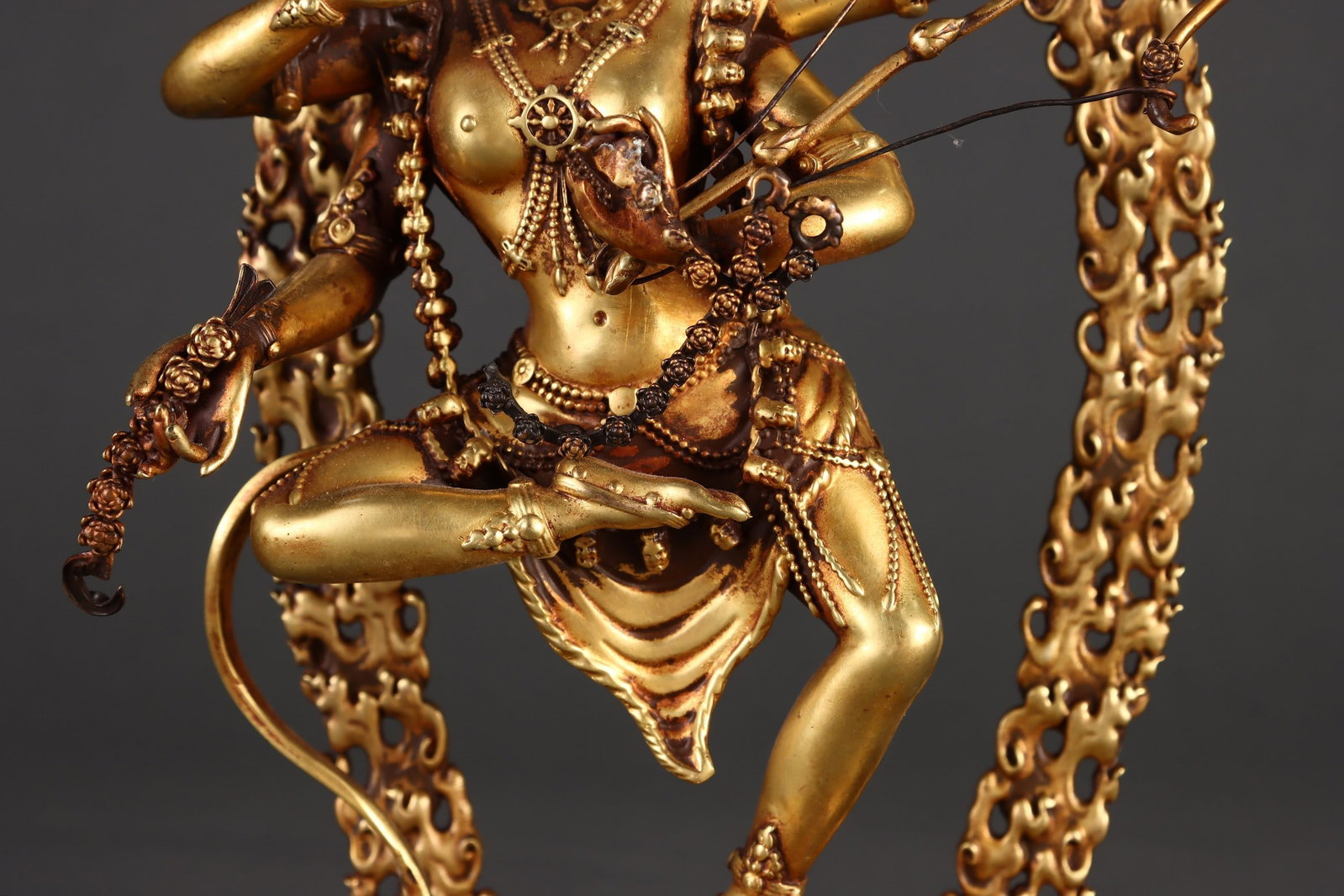 Vintage Gilt Gold Copper Buddha Statue - 6