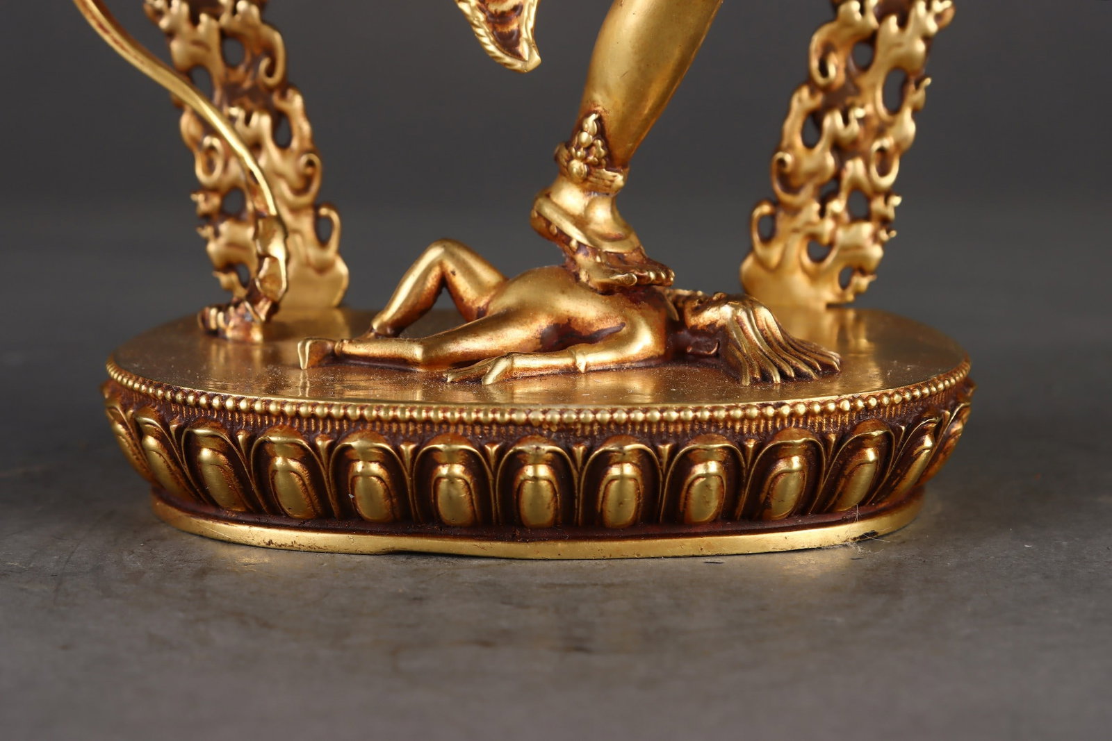 Vintage Gilt Gold Copper Buddha Statue - 7