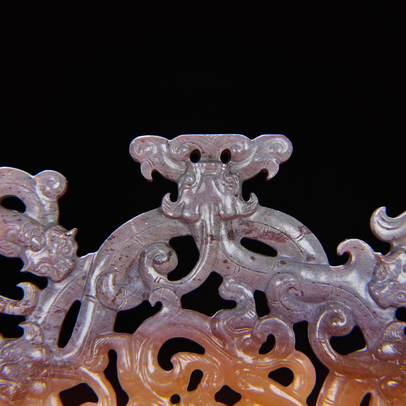 Openwork Hetian Jade Dragon Pendant - 2