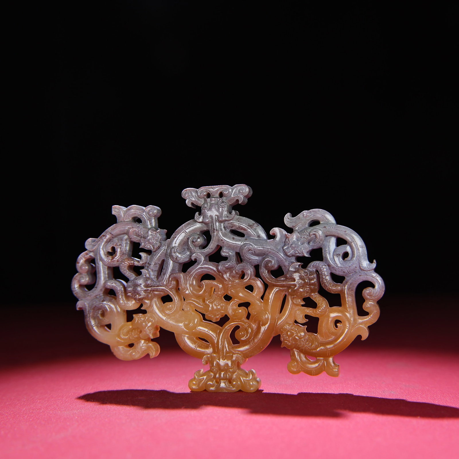 Openwork Hetian Jade Dragon Pendant - 3