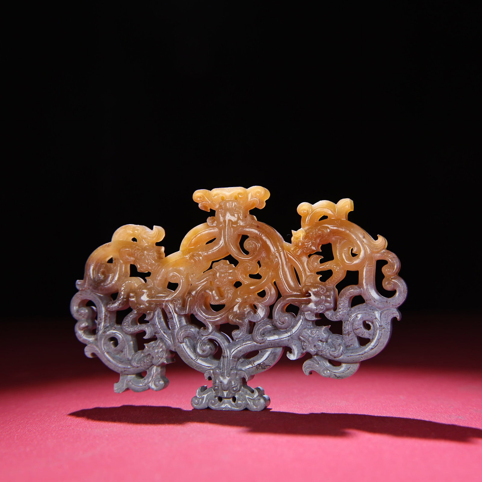 Openwork Hetian Jade Dragon Pendant - 6