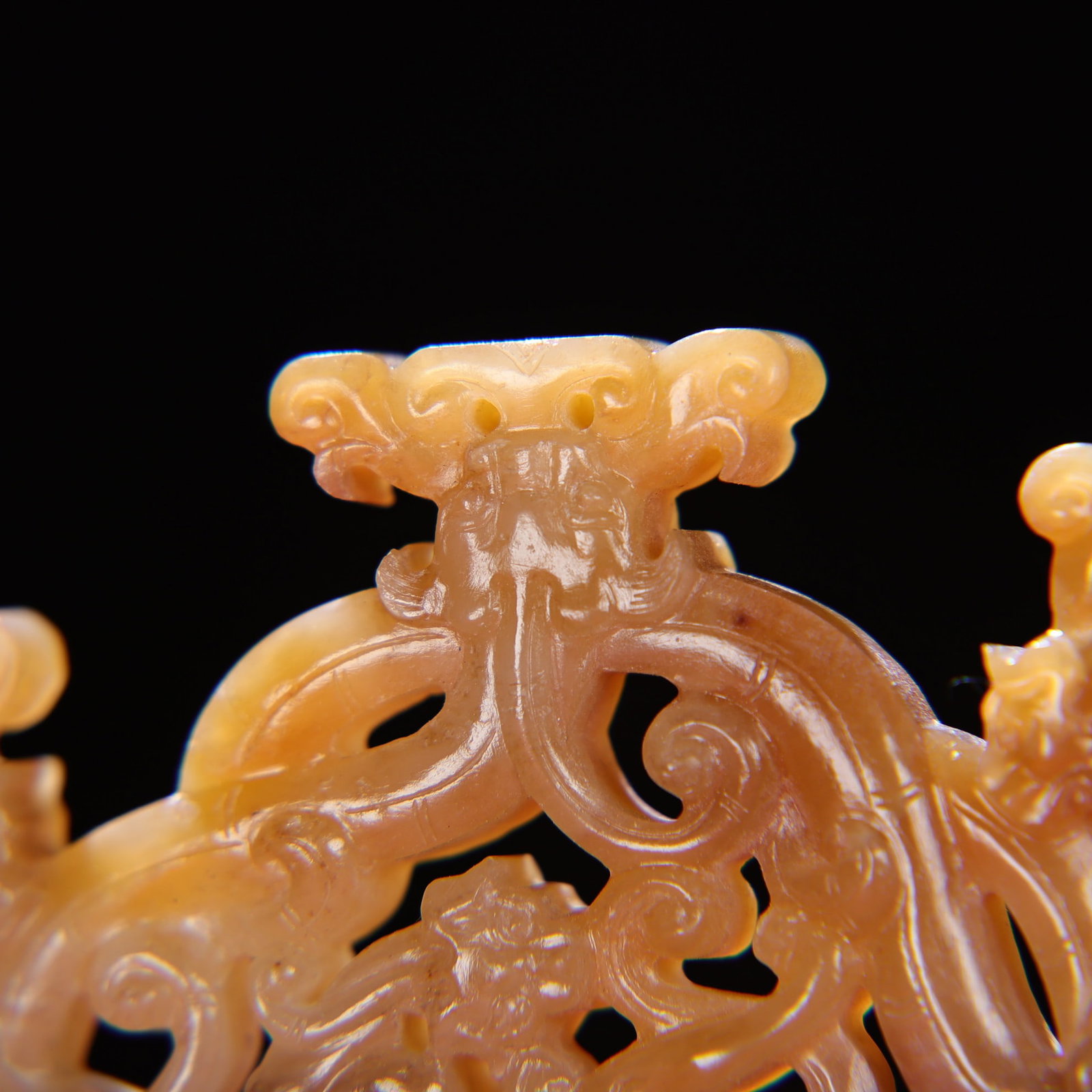 Openwork Hetian Jade Dragon Pendant - 8