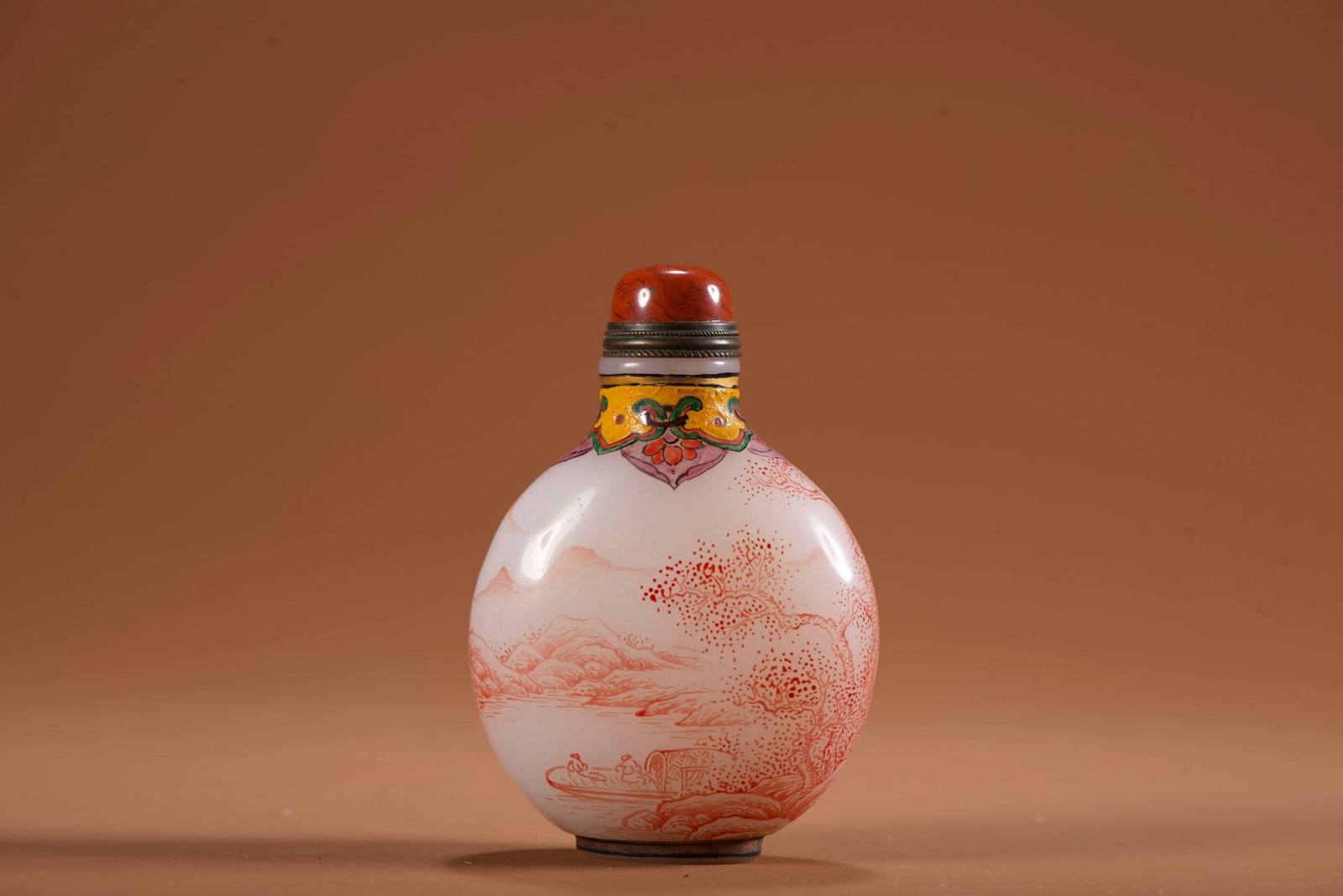 Peking Glass Mountain River Scene Design Snuff Bottle (1 of 9)