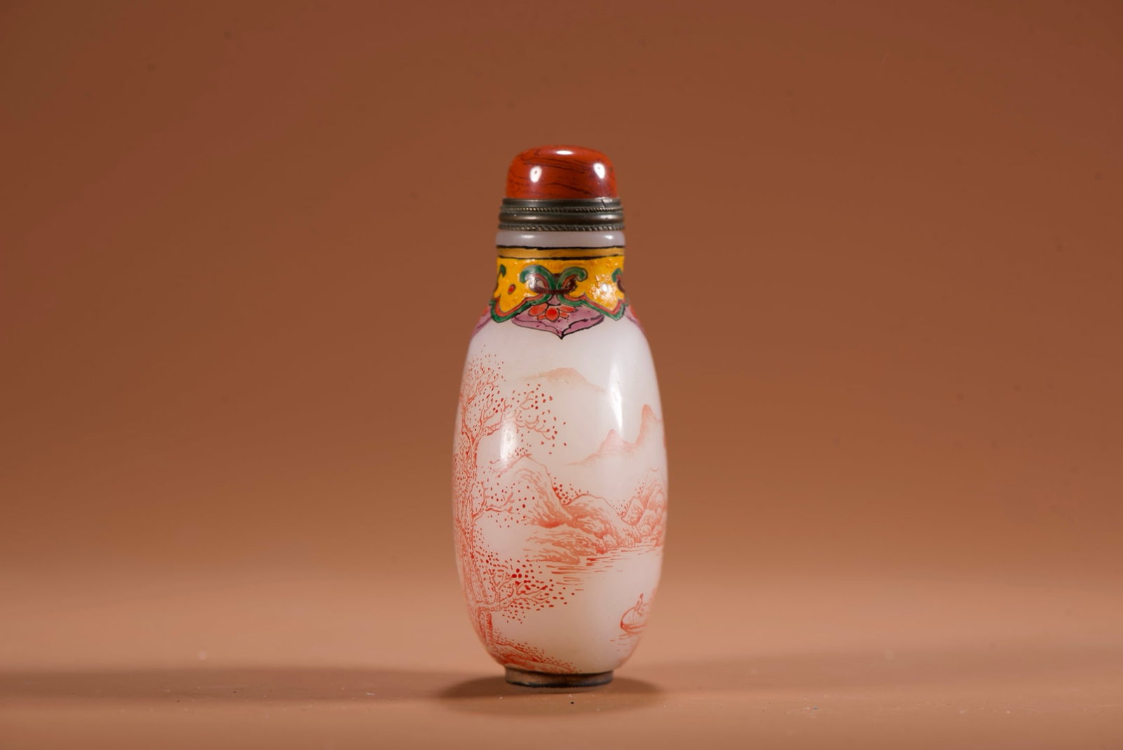Peking Glass Mountain River Scene Design Snuff Bottle - 4