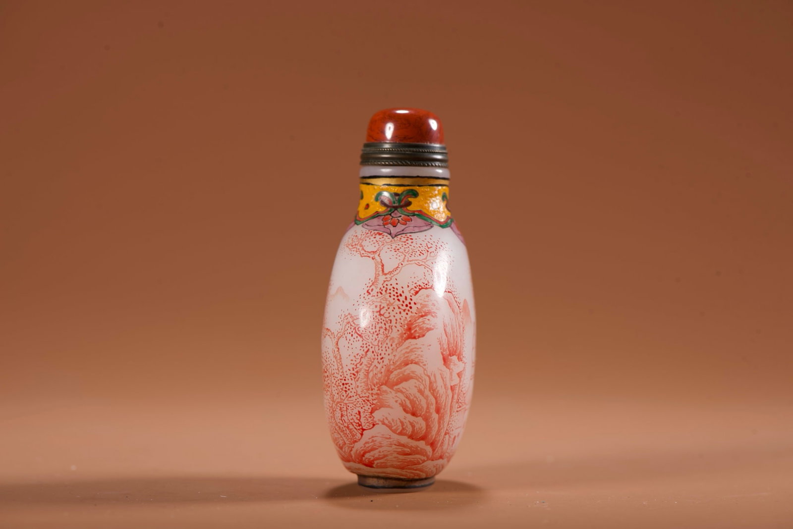 Peking Glass Mountain River Scene Design Snuff Bottle - 7