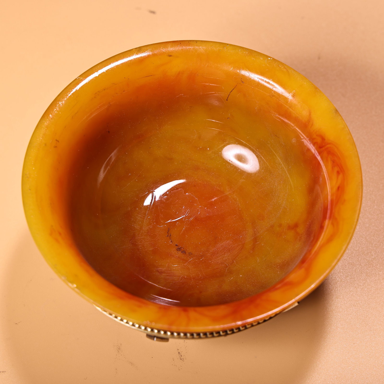 Old Tibetan Silver Wire Inlay Beeswax Buttered Tea Bowl - 4