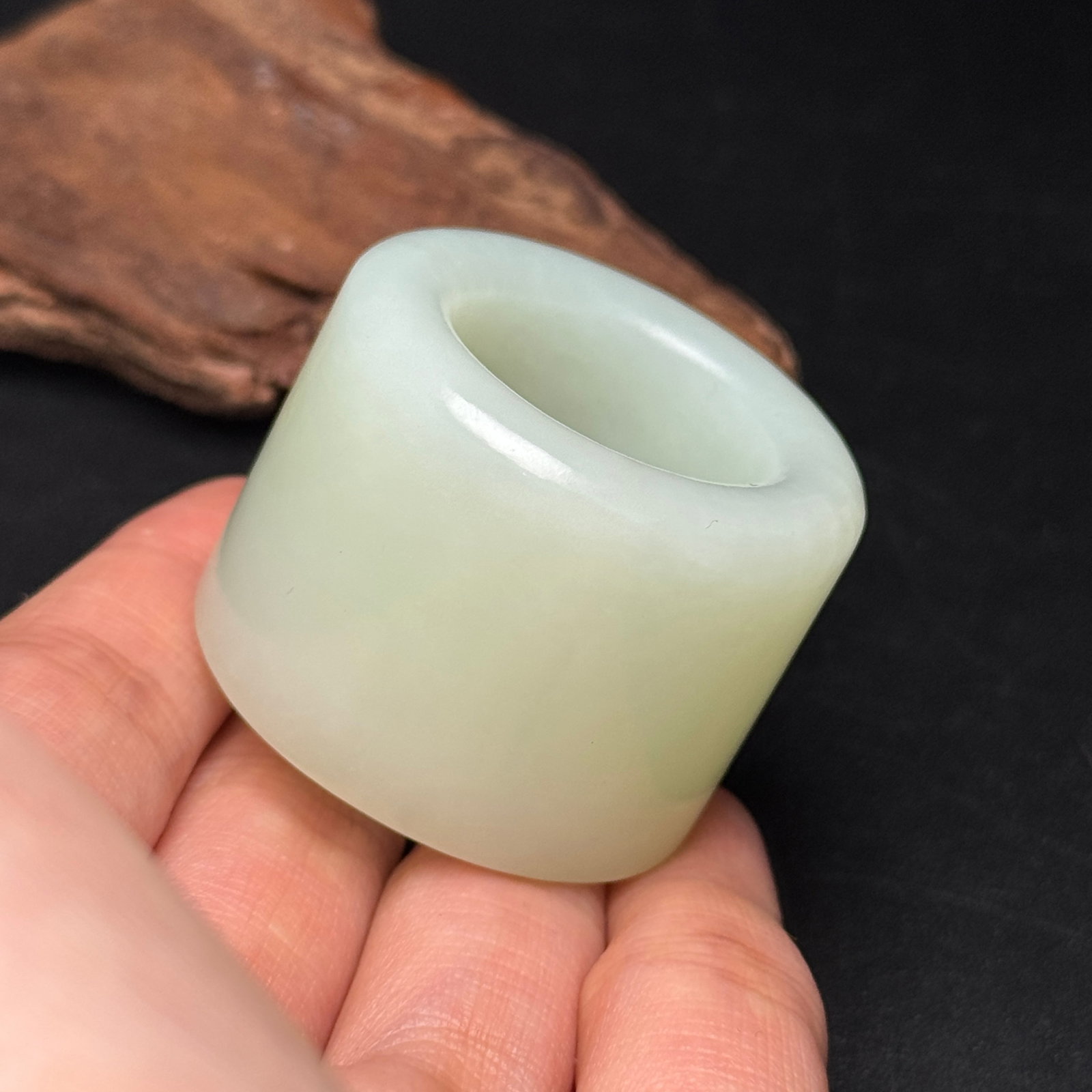 Inside Diameter 24mm Hetian Jade Thumb Ring - 2