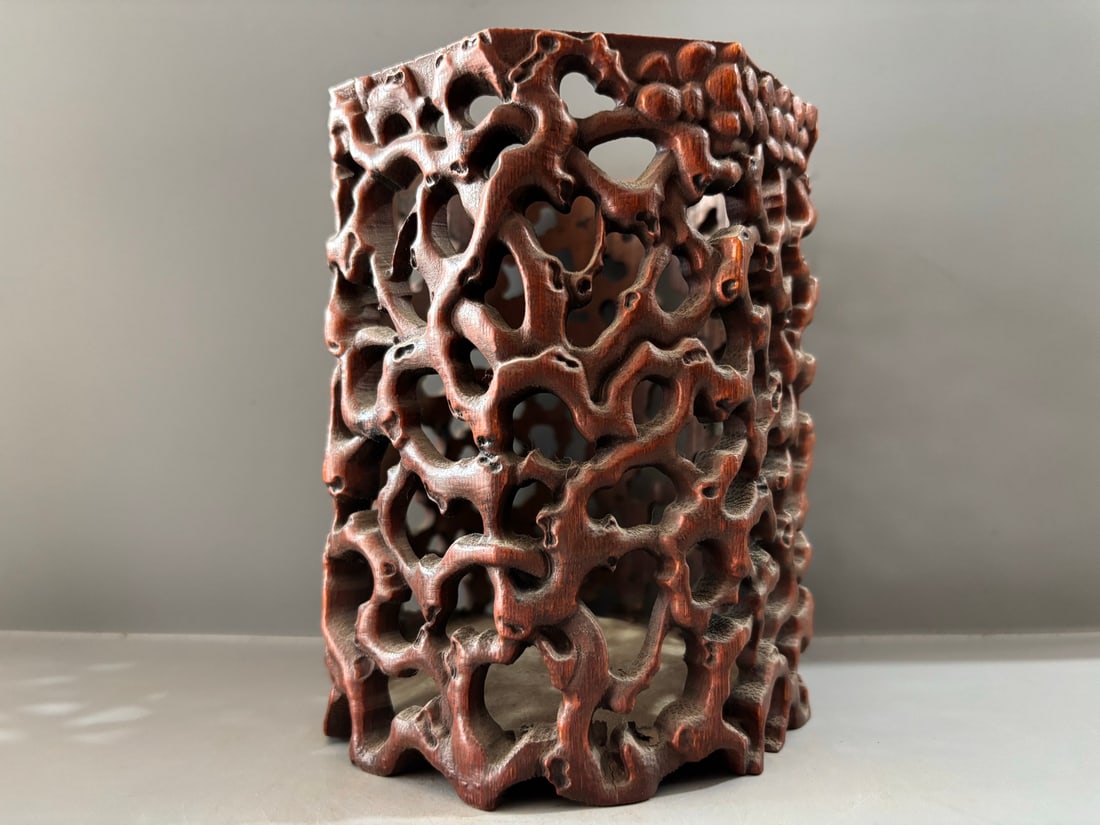 Openwork Bamboo Brush Pot (1 of 10)